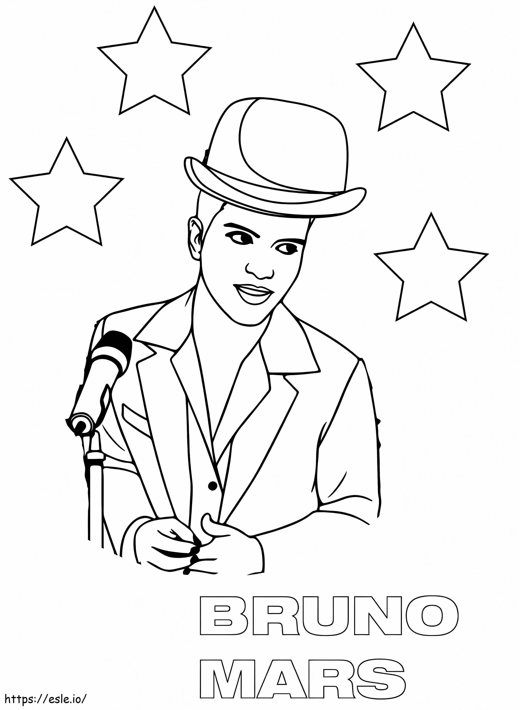 Bruno Mars yang keren Gambar Mewarnai