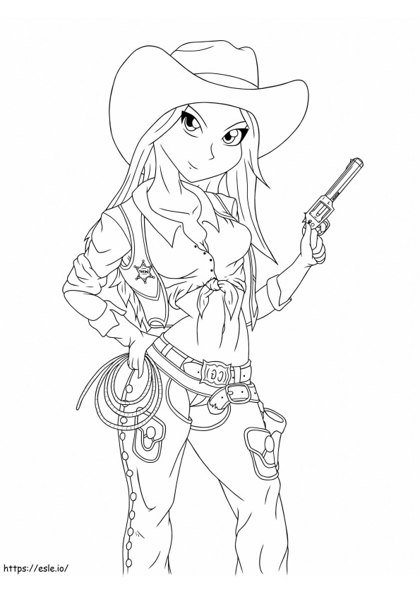 Bella cowgirl da colorare