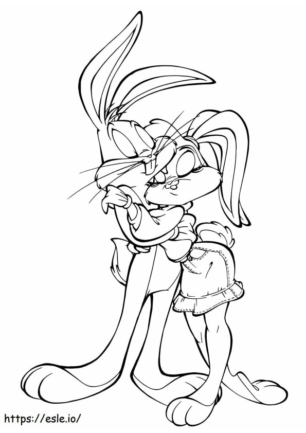 Bunny In Love coloring page