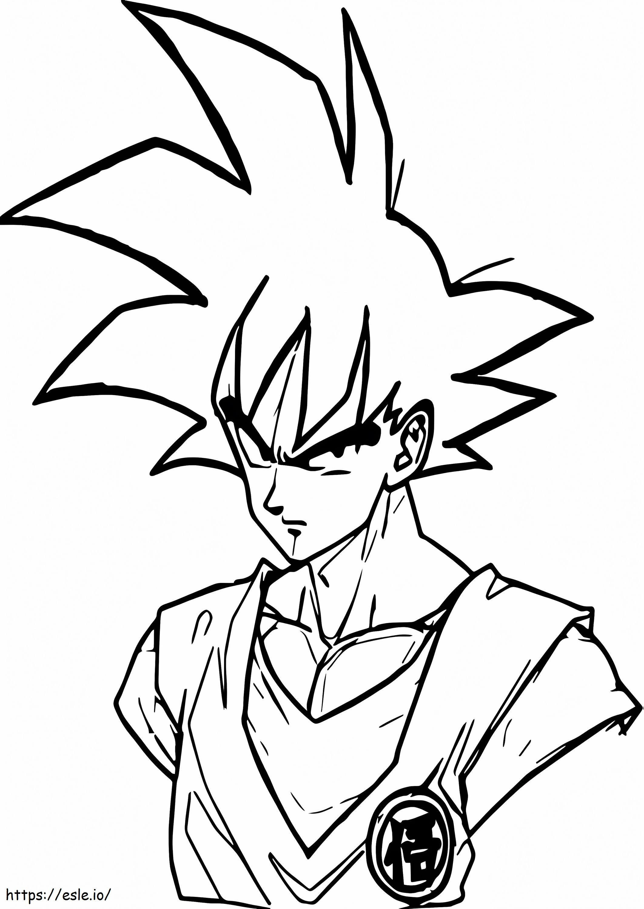 Son Goku está com raiva para colorir