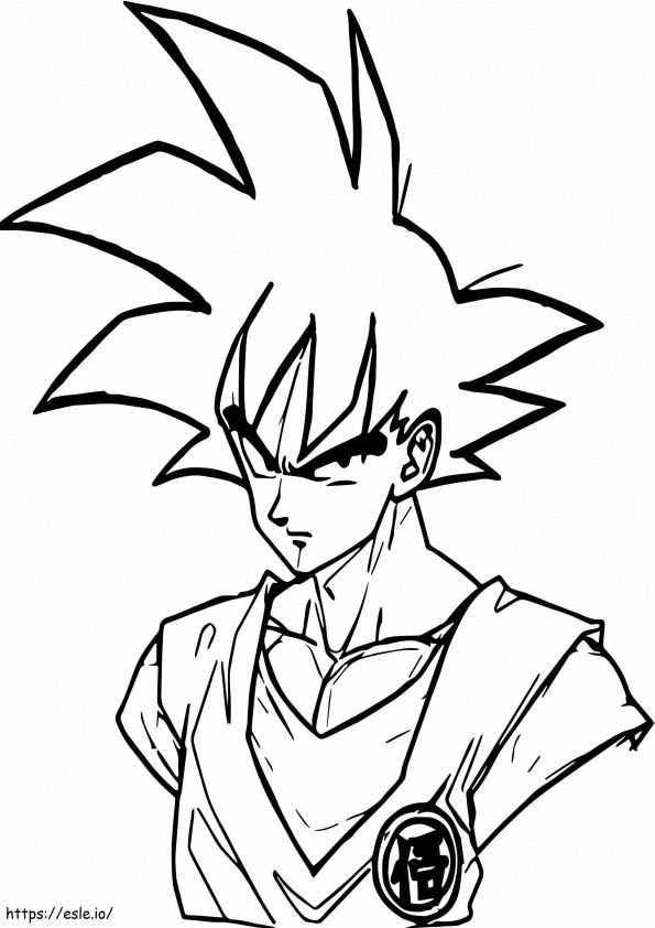 Son Goku è arrabbiato da colorare