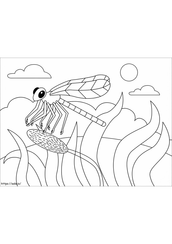 Simple Dragonfly coloring page