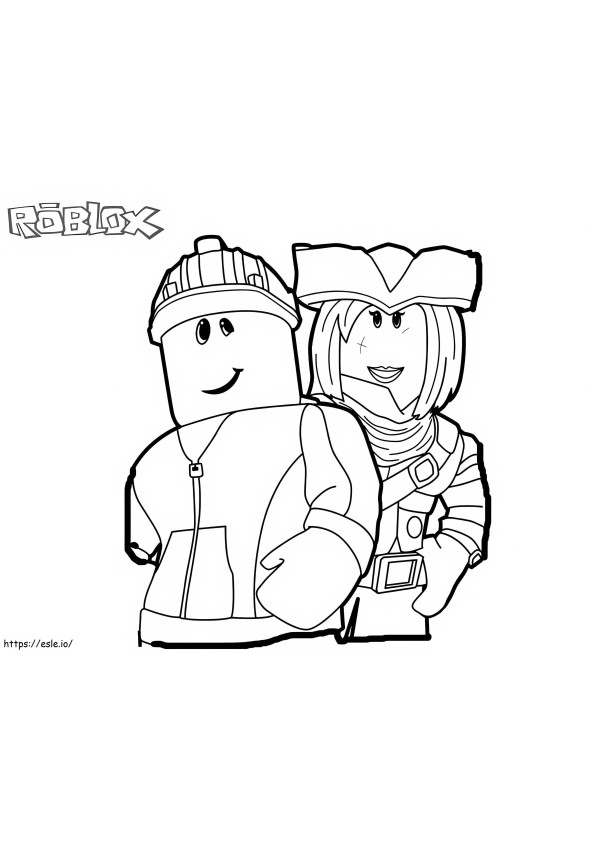 Roblox com dois personagens para colorir