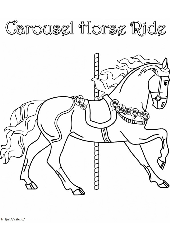 Coloriage Promenade à cheval en carrousel à imprimer dessin