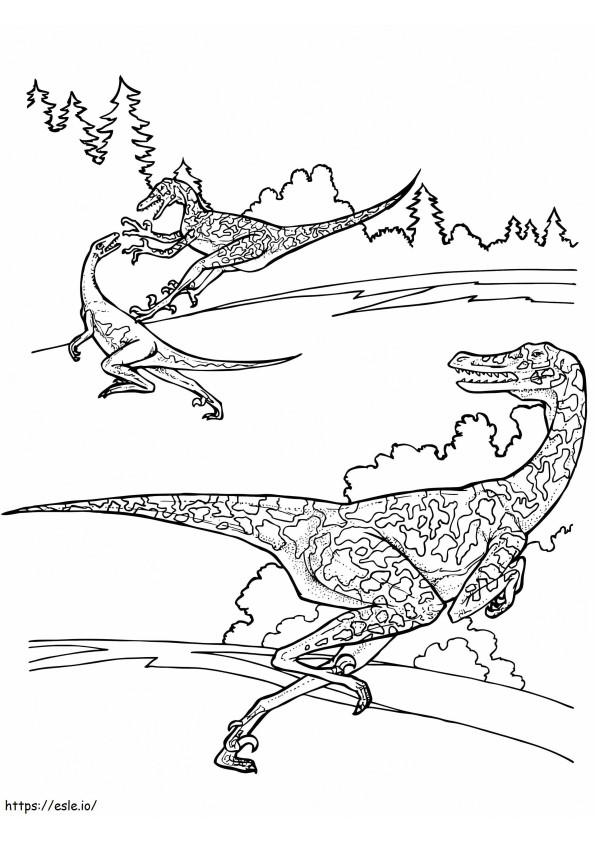 Dinosaure Velociraptor 2 värityskuva