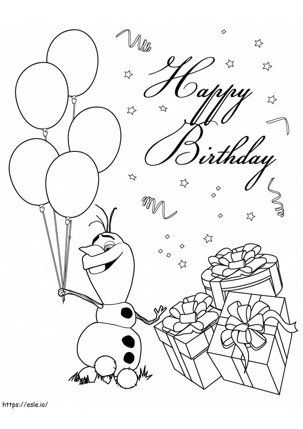 Dolaf Birthday coloring page