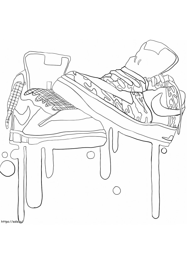 Coloriage Chaussures Jordan de base à imprimer dessin