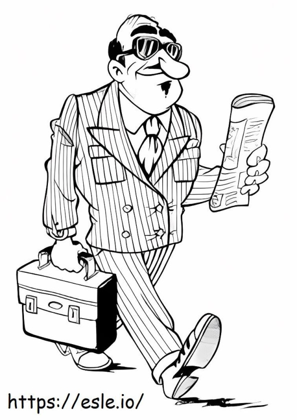 Walking Businessman coloring page