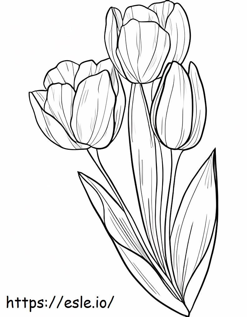 Mazzo di tulipani da colorare - Gratis da stampare