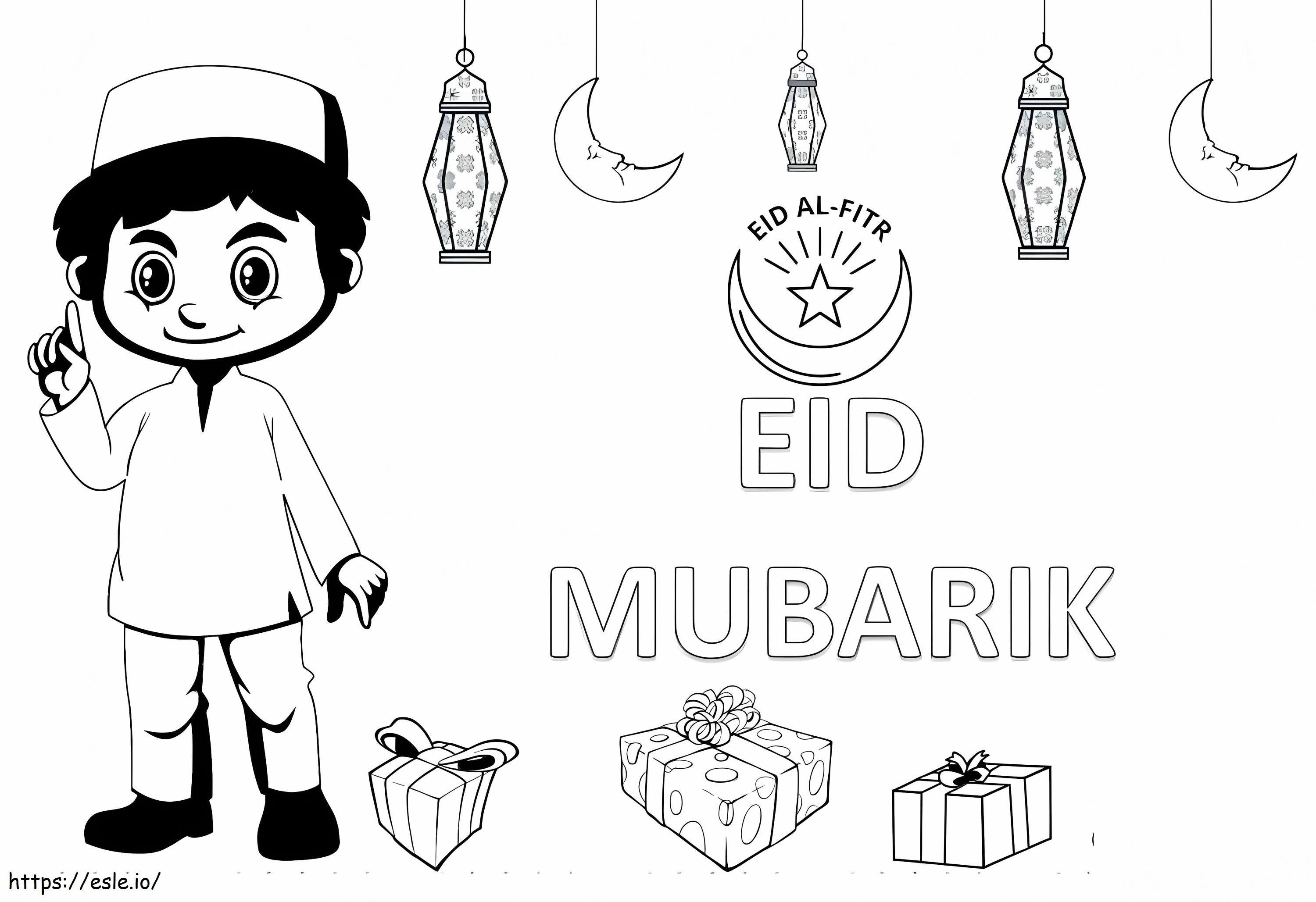Eid Al-Fitr Murabak kleurplaat kleurplaat