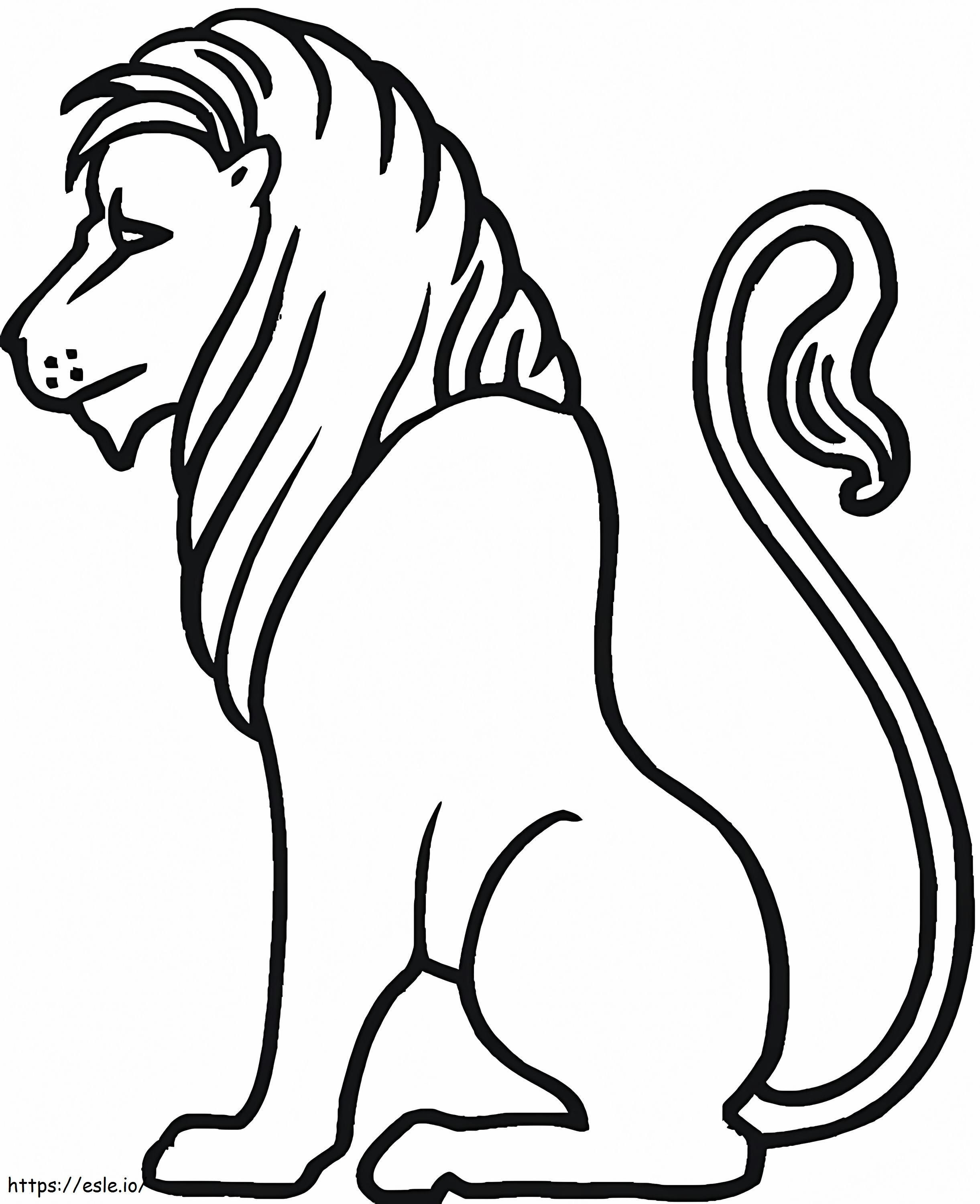 Coloriage Lion facile à imprimer dessin