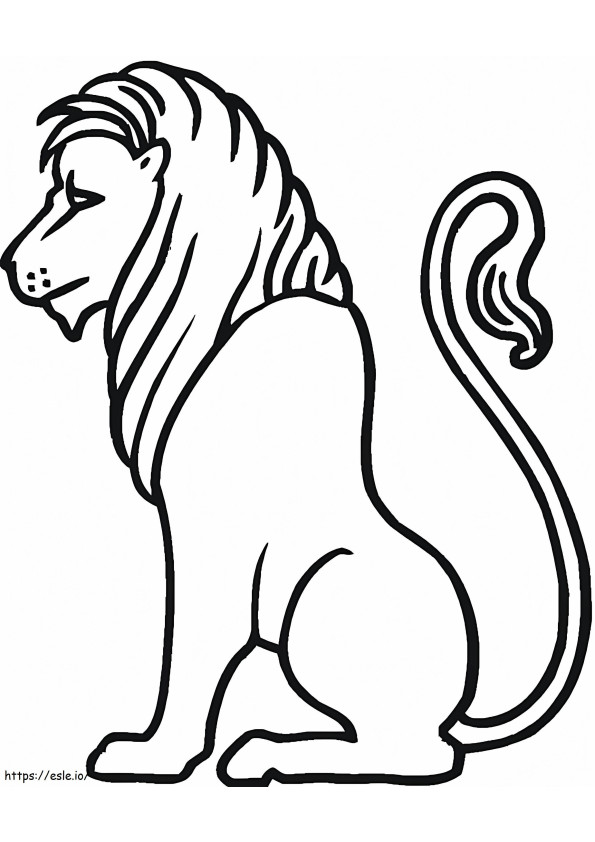 Coloriage Lion facile à imprimer dessin