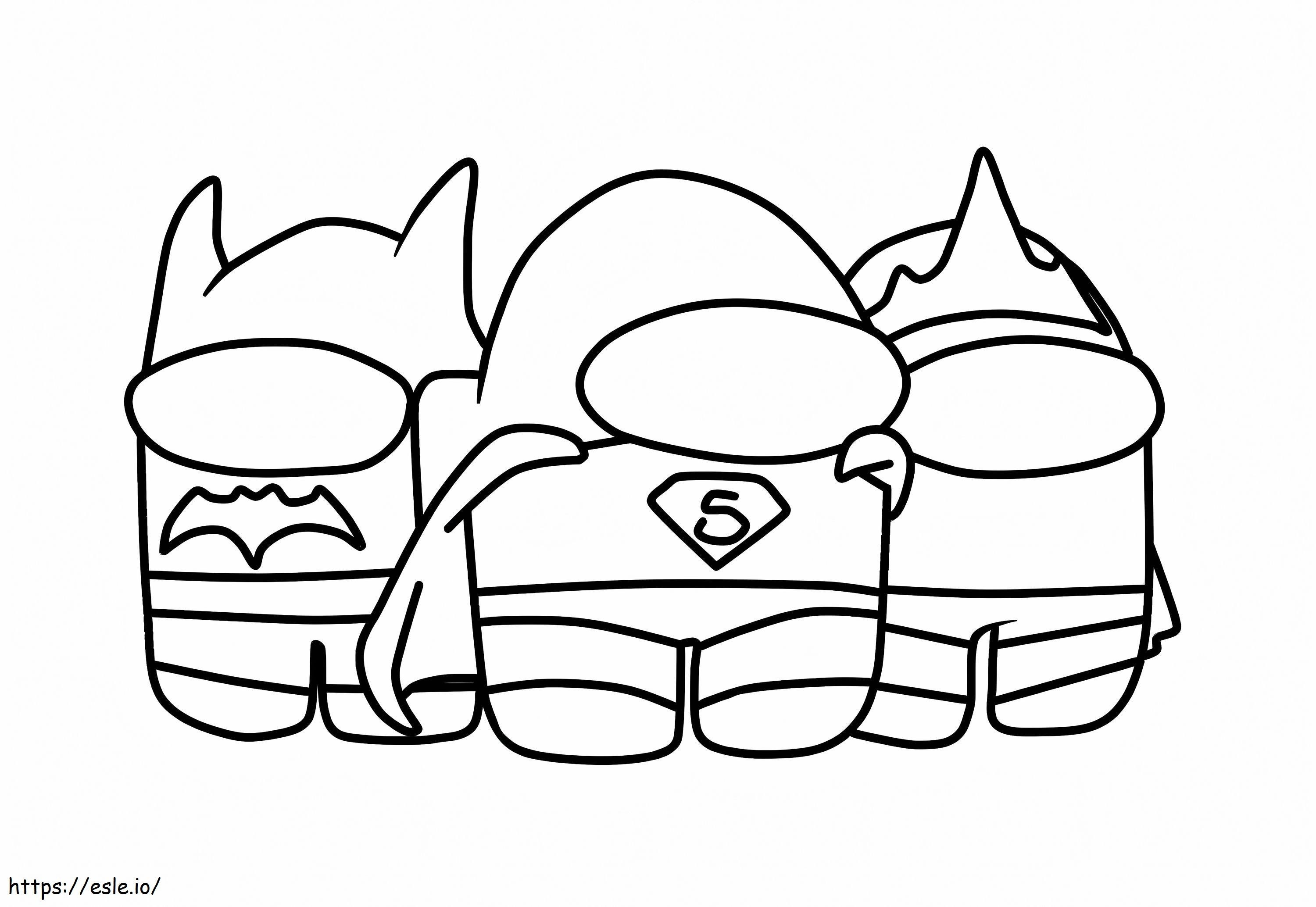 Among Us Superheroes coloring page