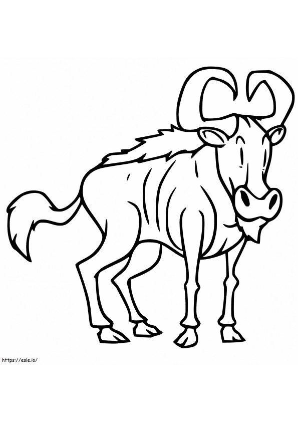 Animoitu Wildebeest värityskuva