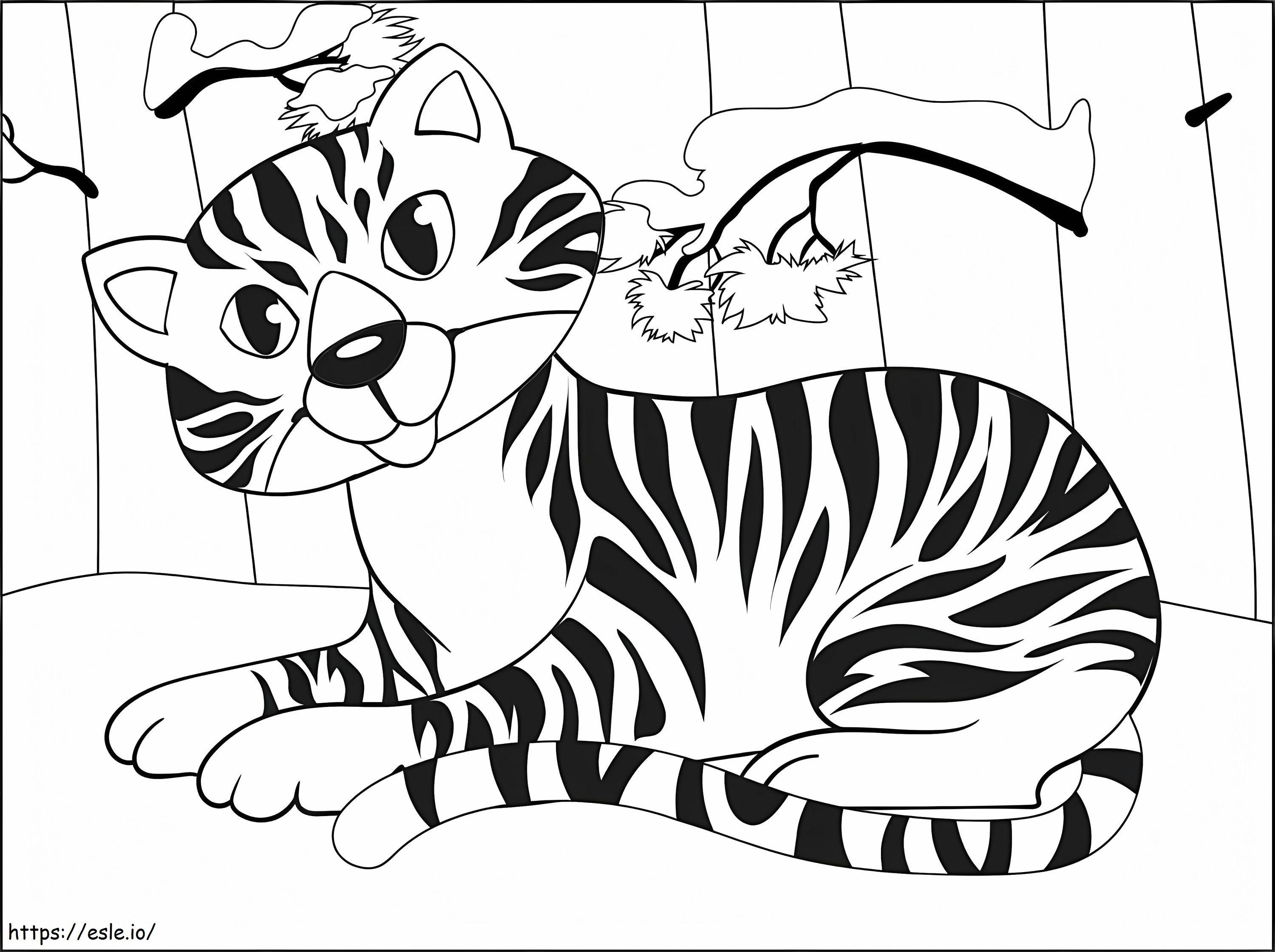 Tigre pequeno para colorir