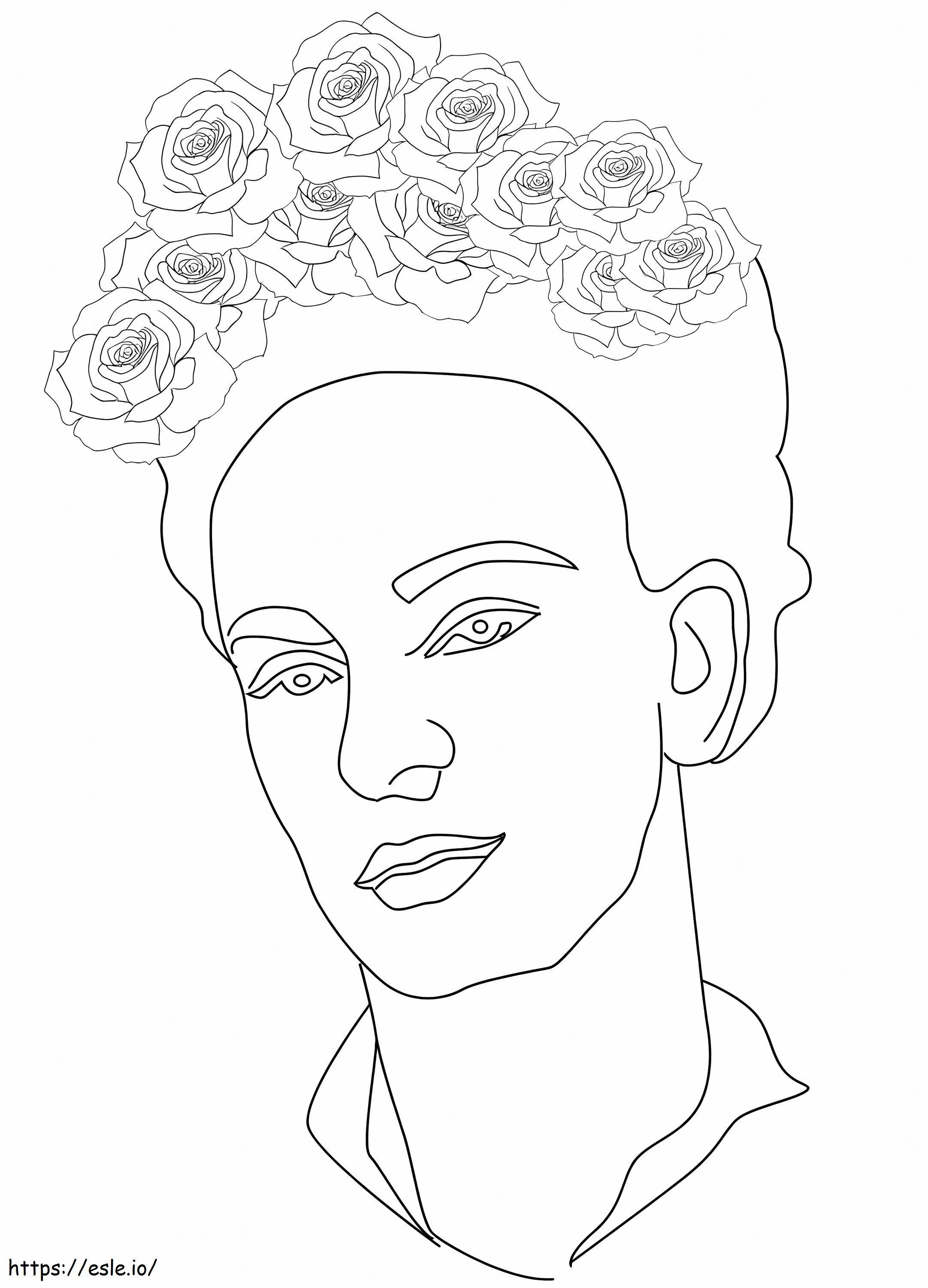 Frida Kahlo 5 para colorear