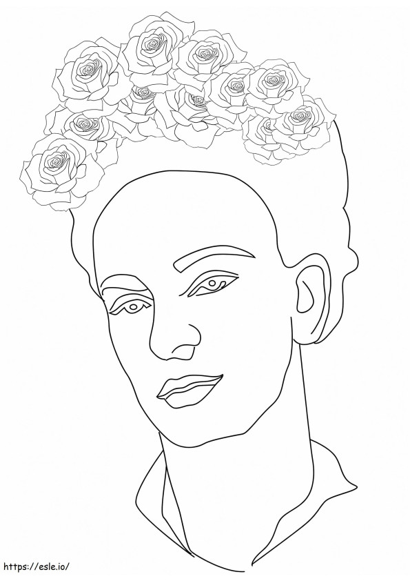 Frida Kahlo 5 para colorear