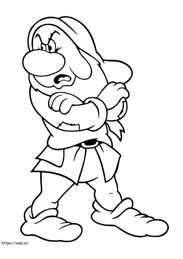 Grumpy Dwarf 1 coloring page