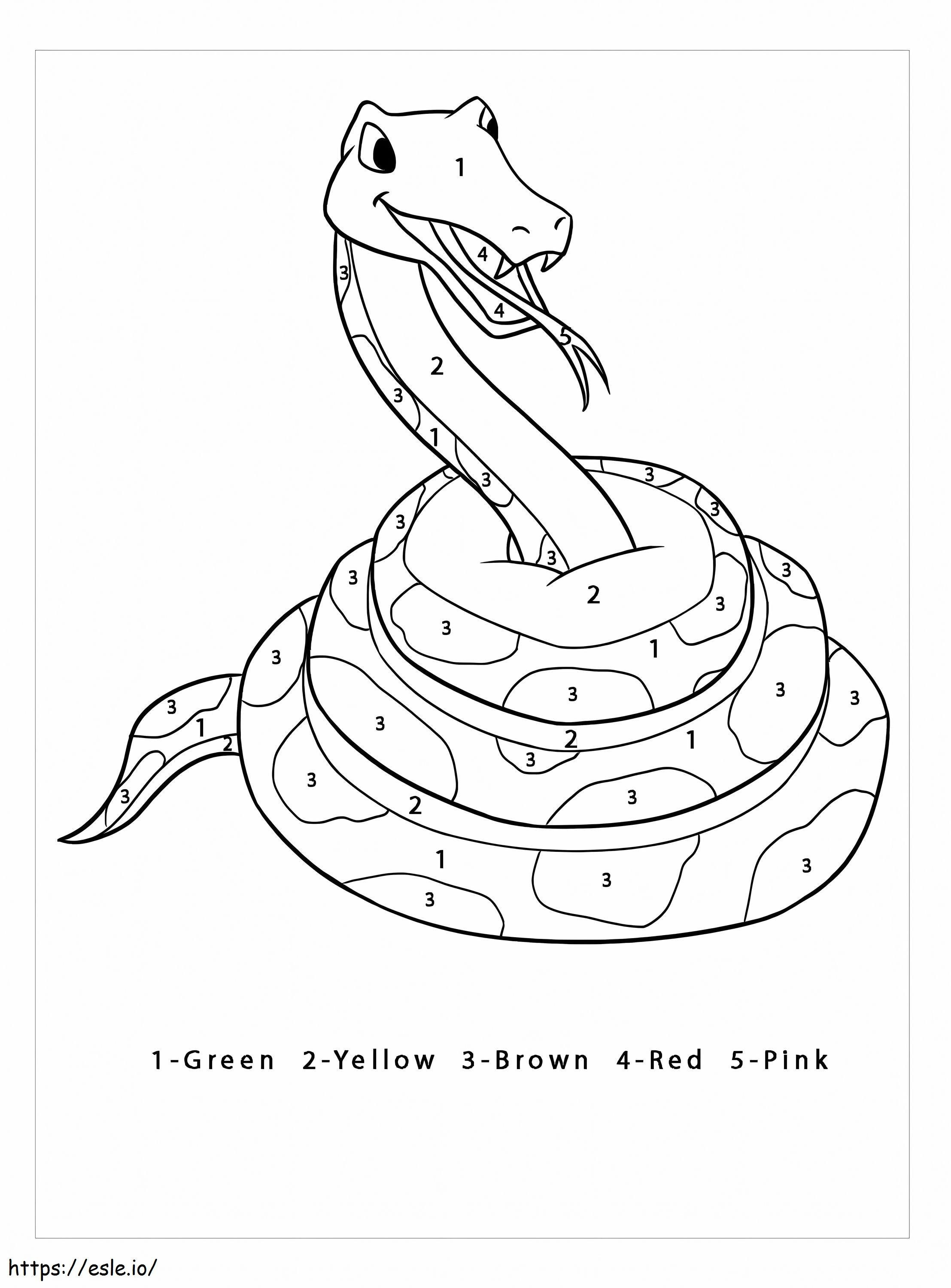 Snake Color By Number coloring page