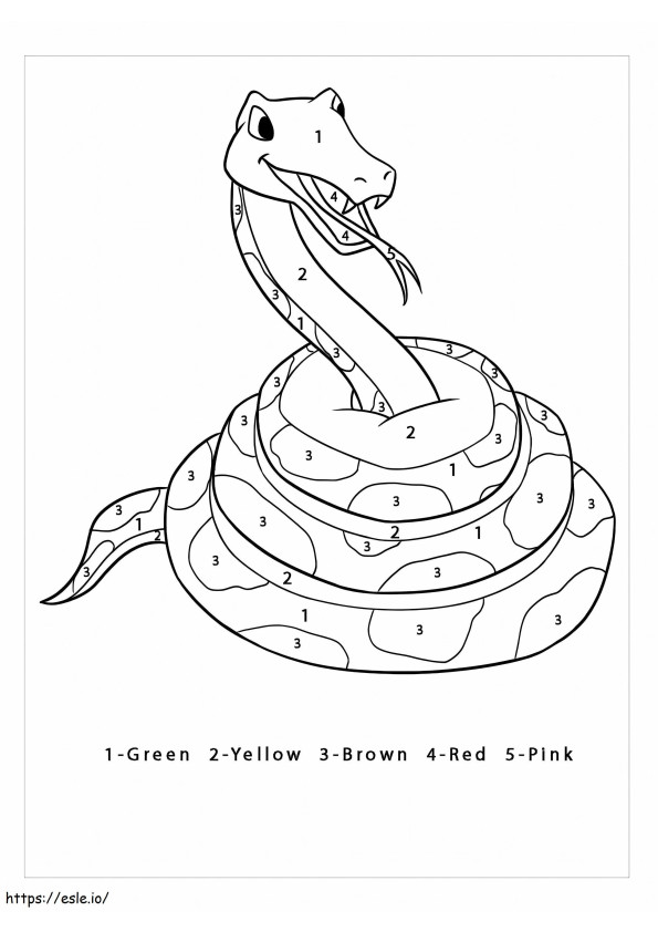 Coloriage Couleur du serpent par numéro à imprimer dessin