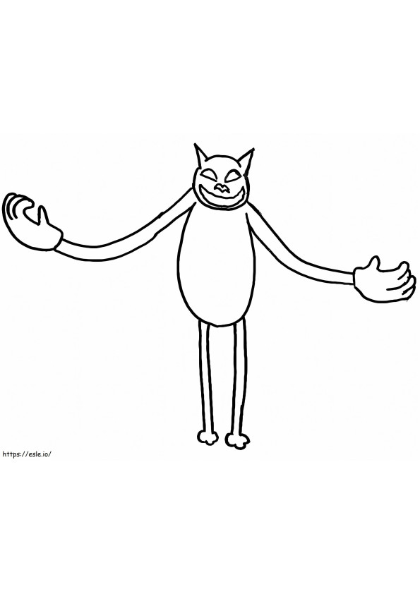 Gato gigante de desenho animado para colorir