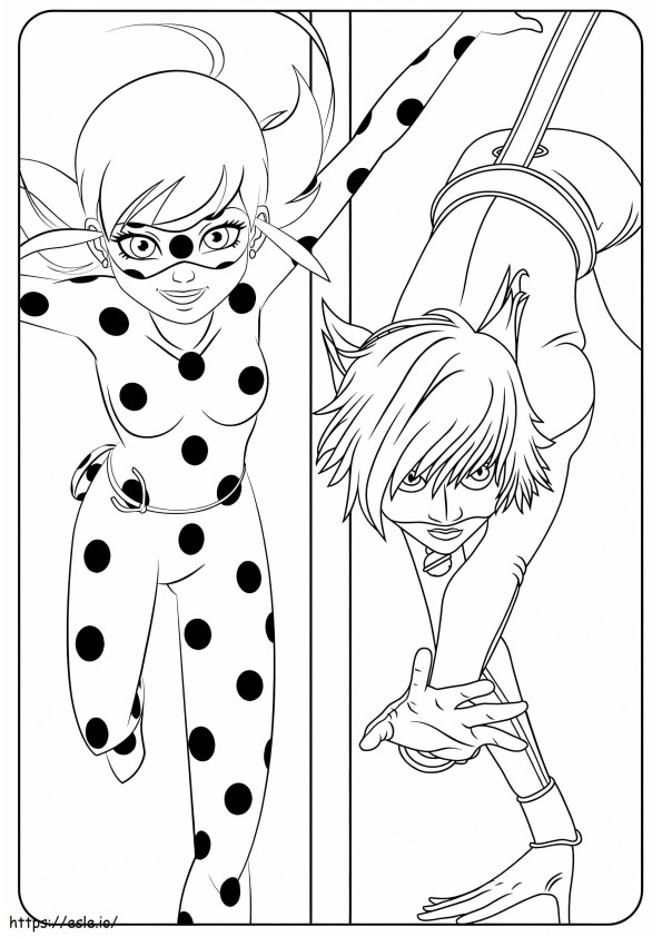 Cool Ladybug And Cat Noir coloring page