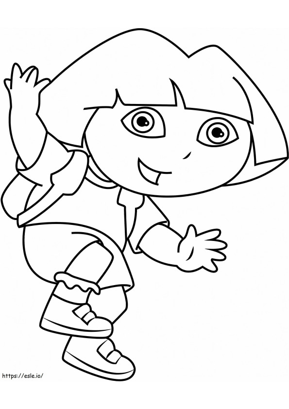 Happy Dora Jump coloring page