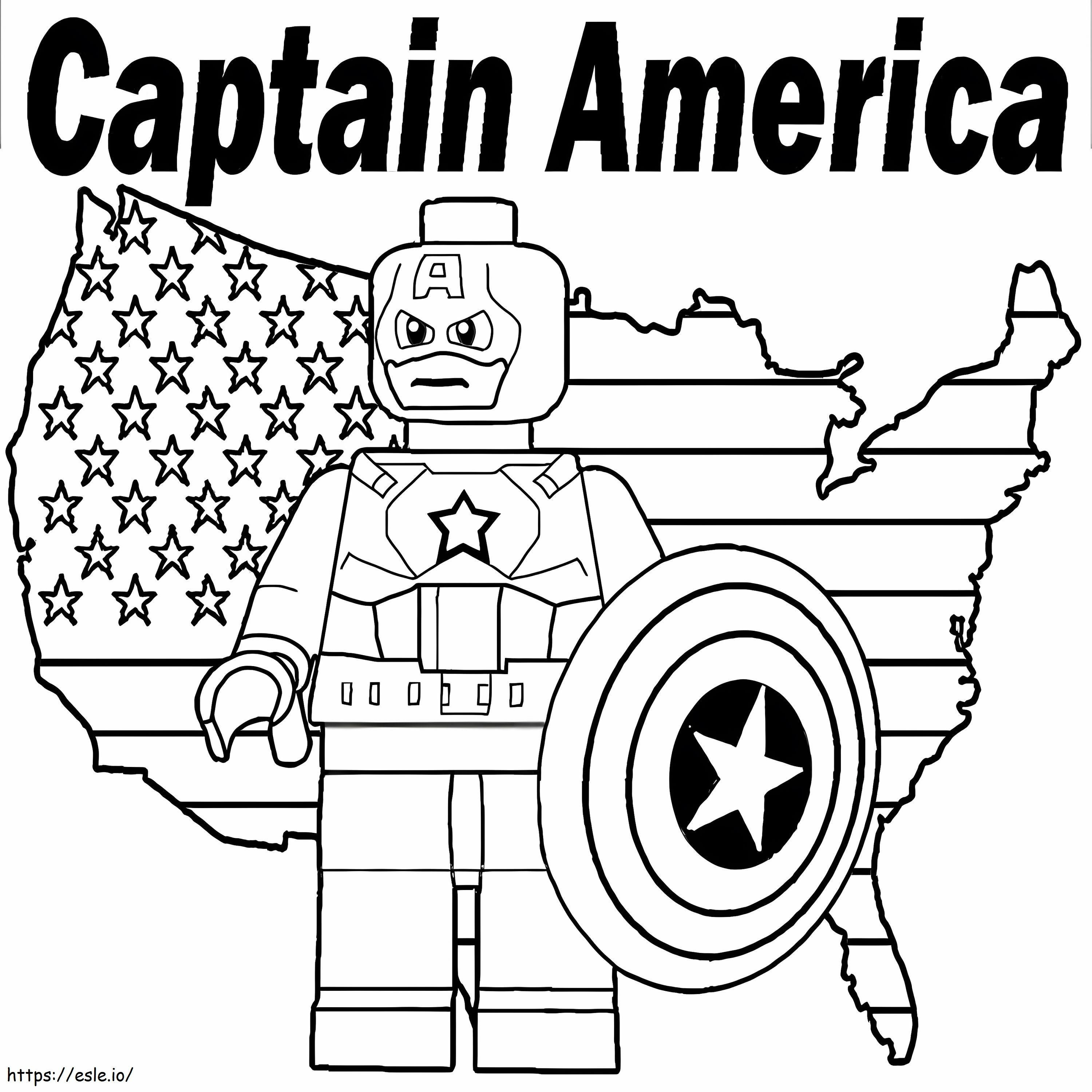 Coloriage Lego Capitaine Amérique à imprimer dessin
