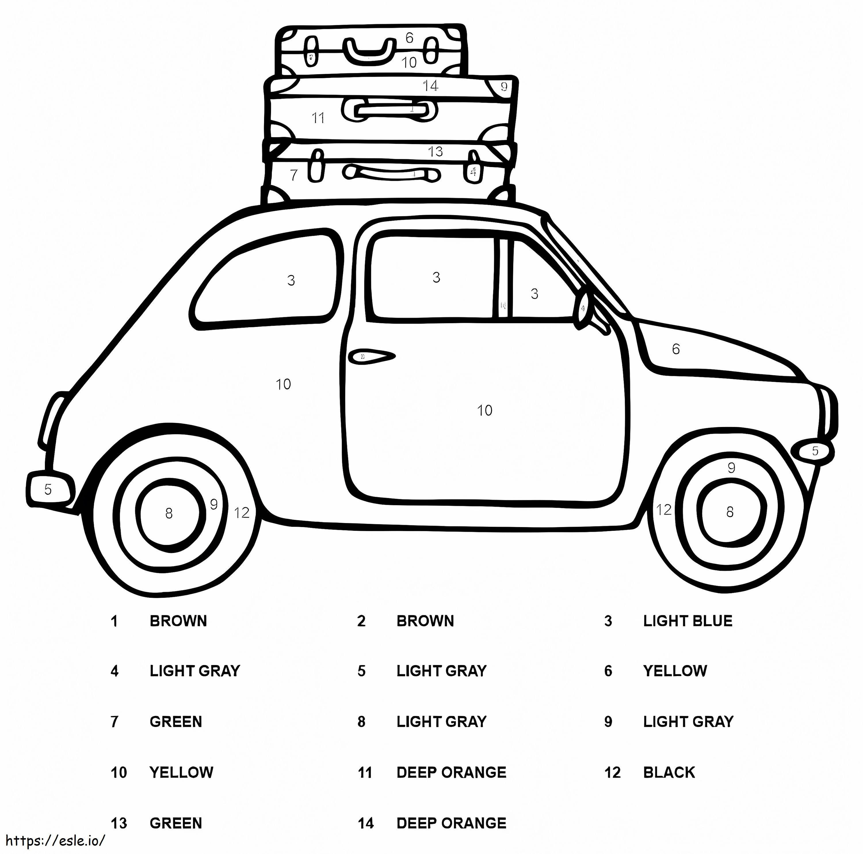 Fiat Color By Number coloring page
