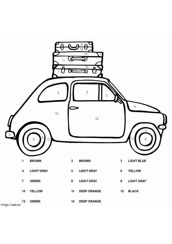 Fiat Color By Number coloring page