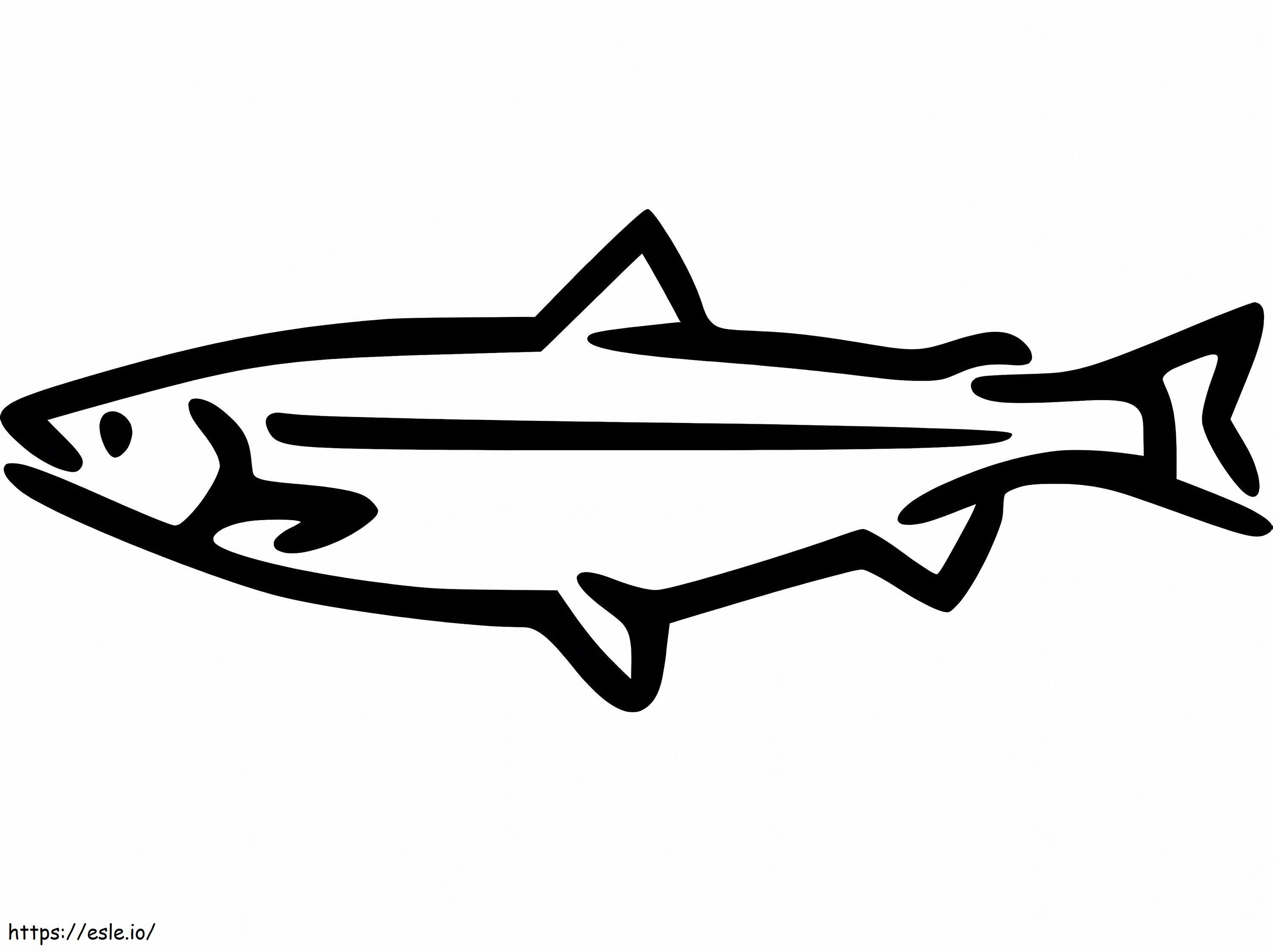 Easy Salmon coloring page