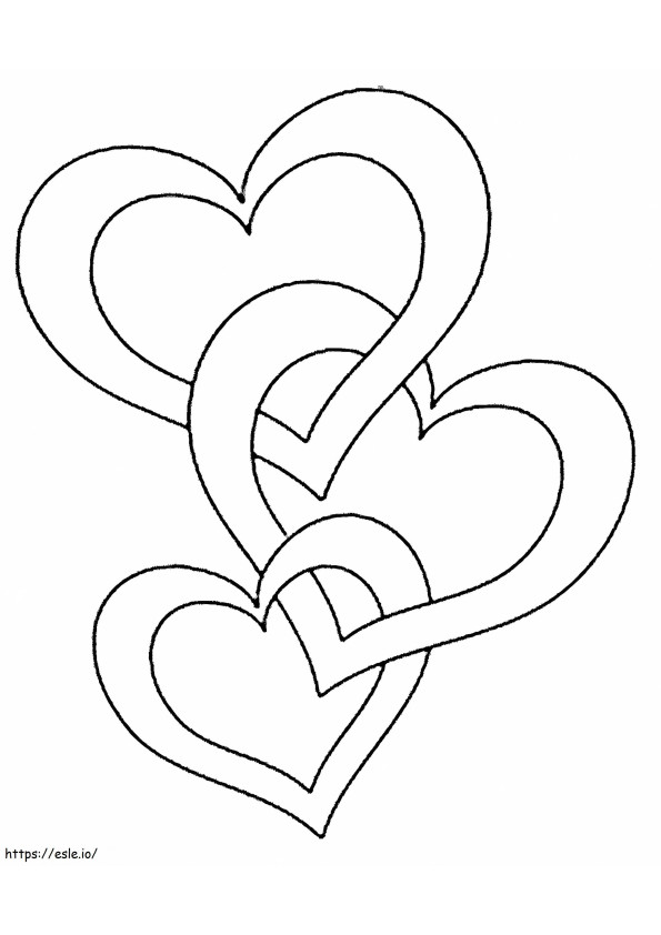 Triple Heart coloring page
