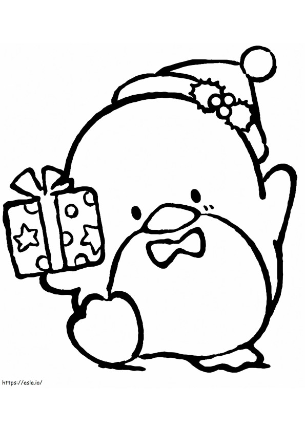 Tuxedo Sam And Christmas Present coloring page
