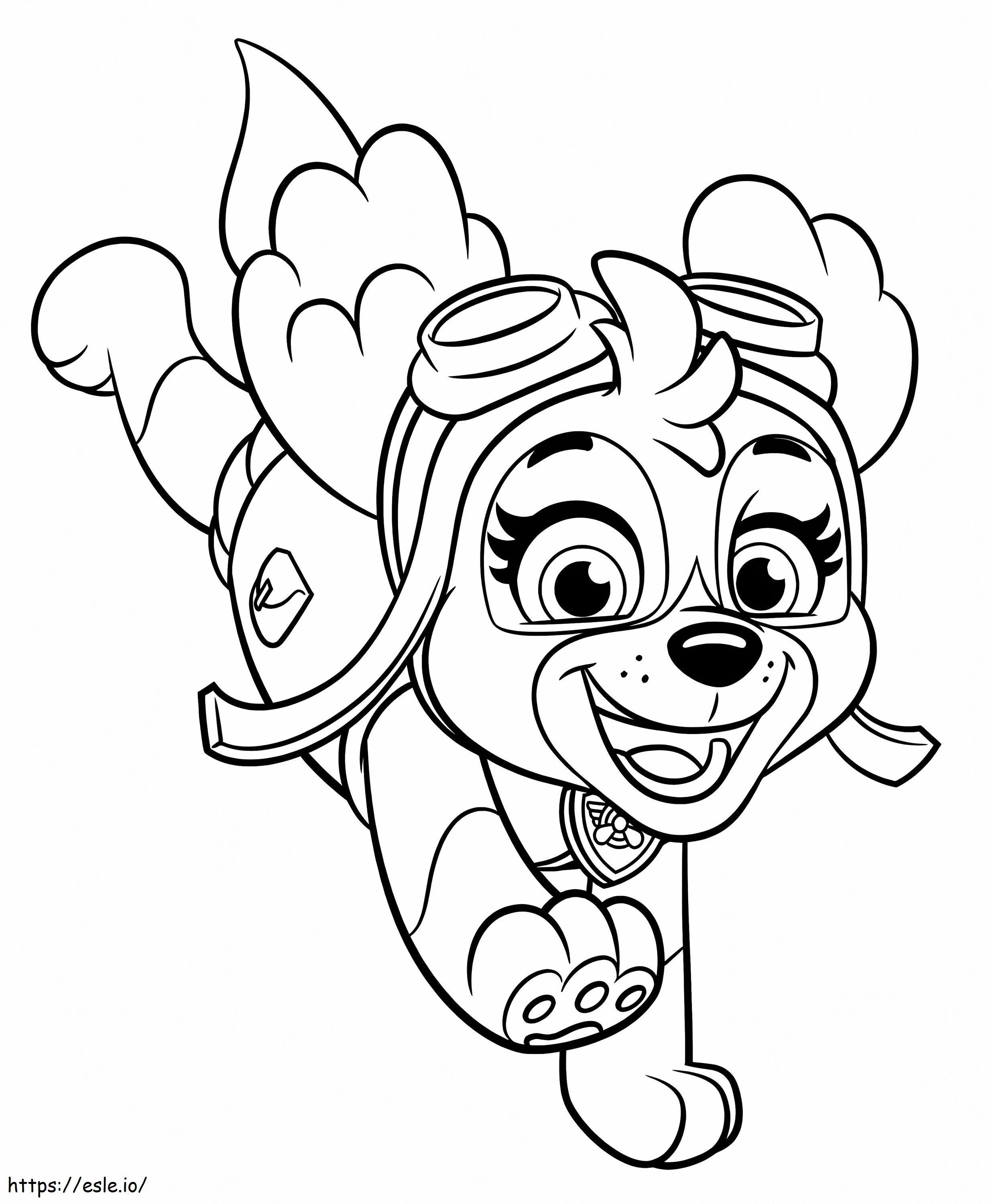 Funny Paw Patrol Skye coloring page