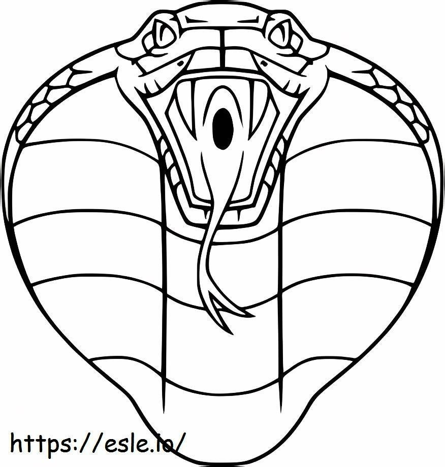 Coloriage Tête de cobra à grande bouche à imprimer dessin