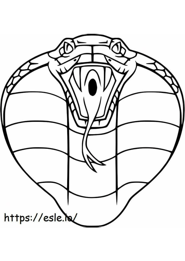 Coloriage Tête de cobra à grande bouche à imprimer dessin
