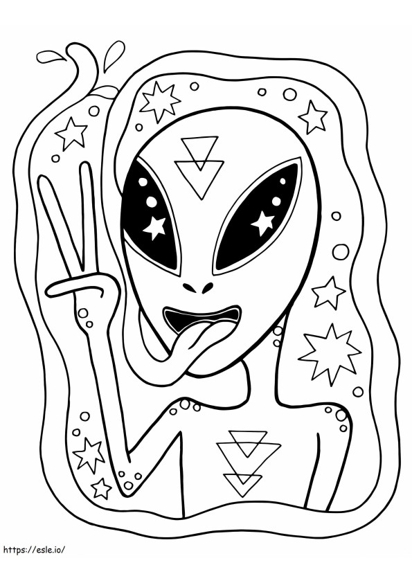 Crazy Alien coloring page