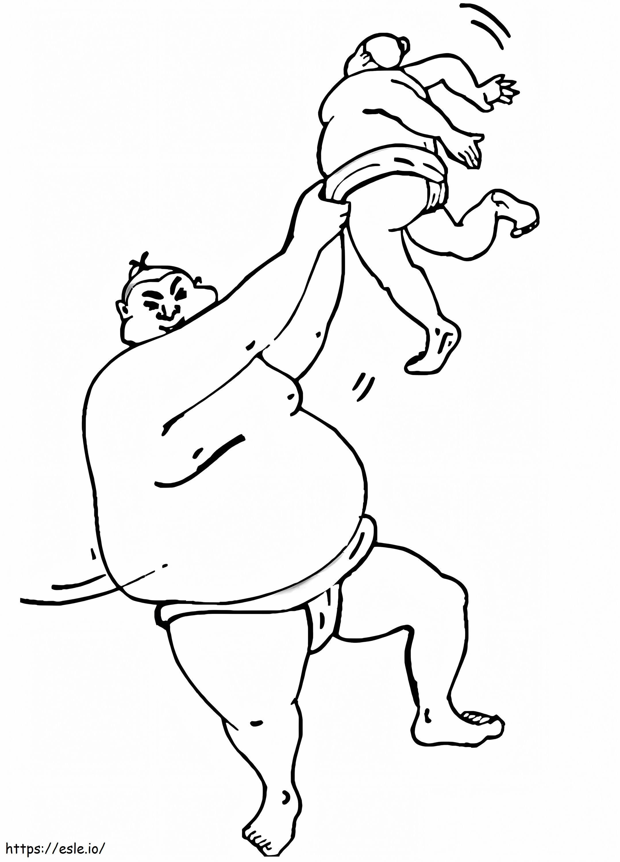 Wrestlers Sumo coloring page