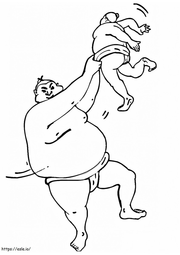 Wrestlers Sumo coloring page