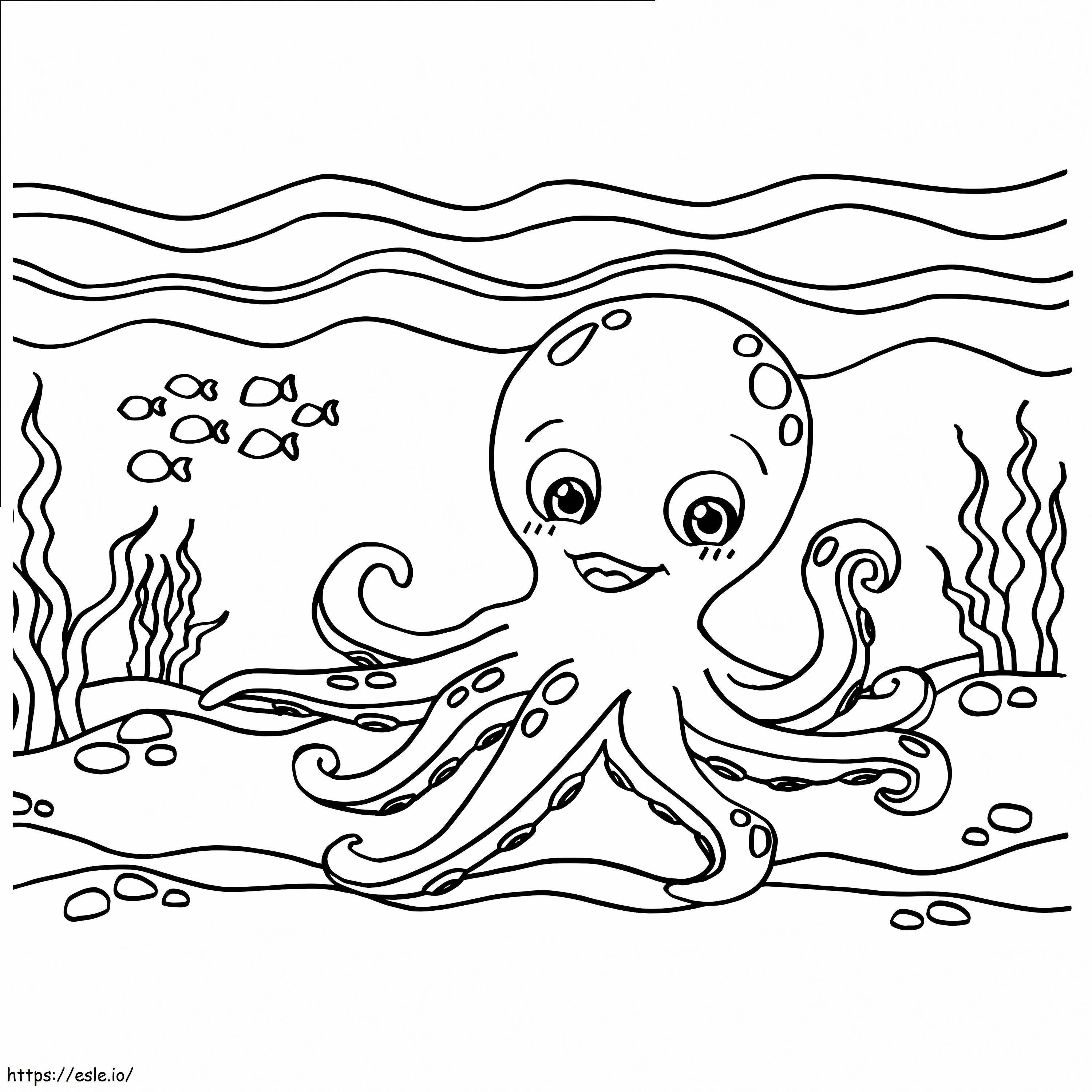 Fluffy Octopus coloring page