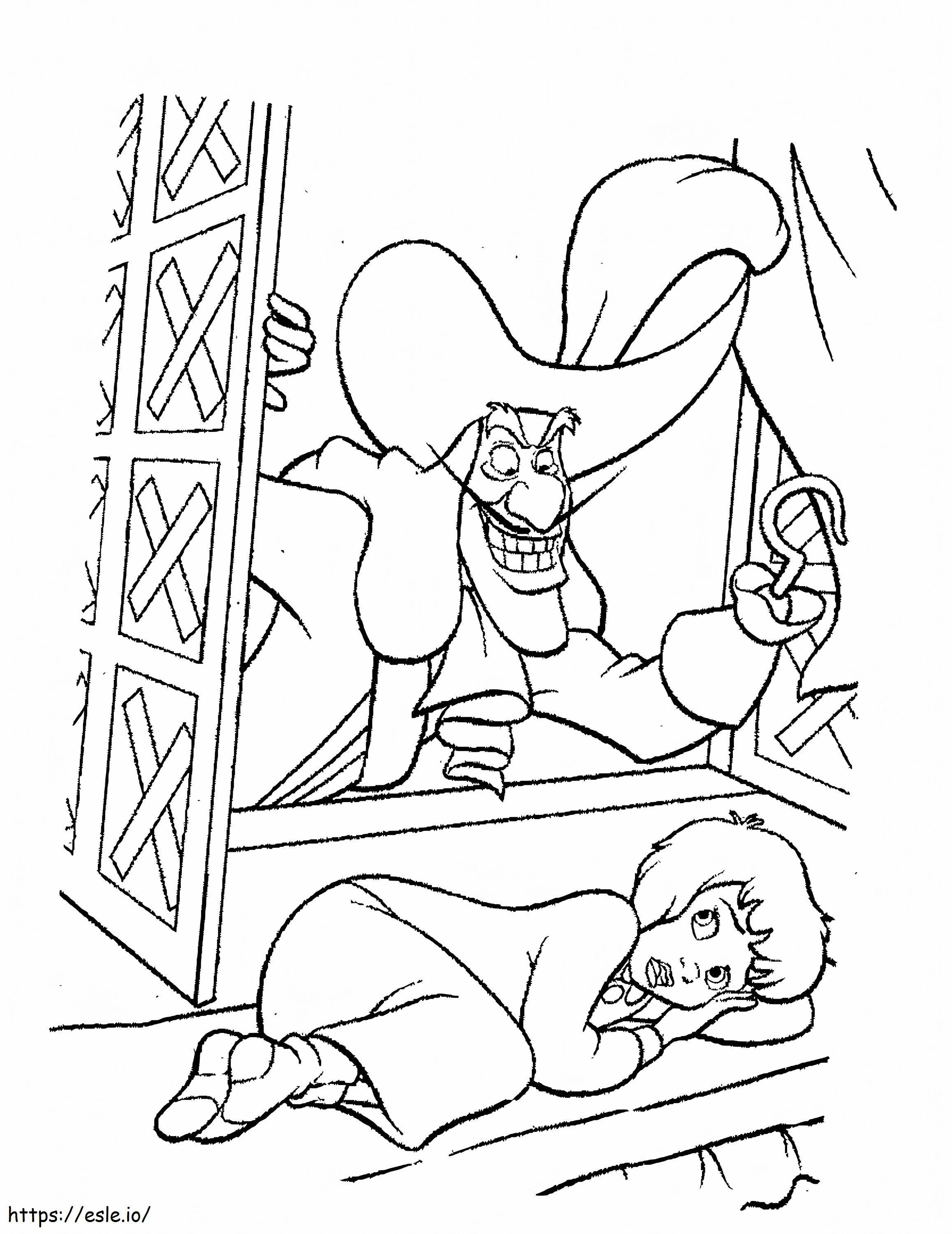 Captain Hook Fun And Wendy Lying Down coloring page