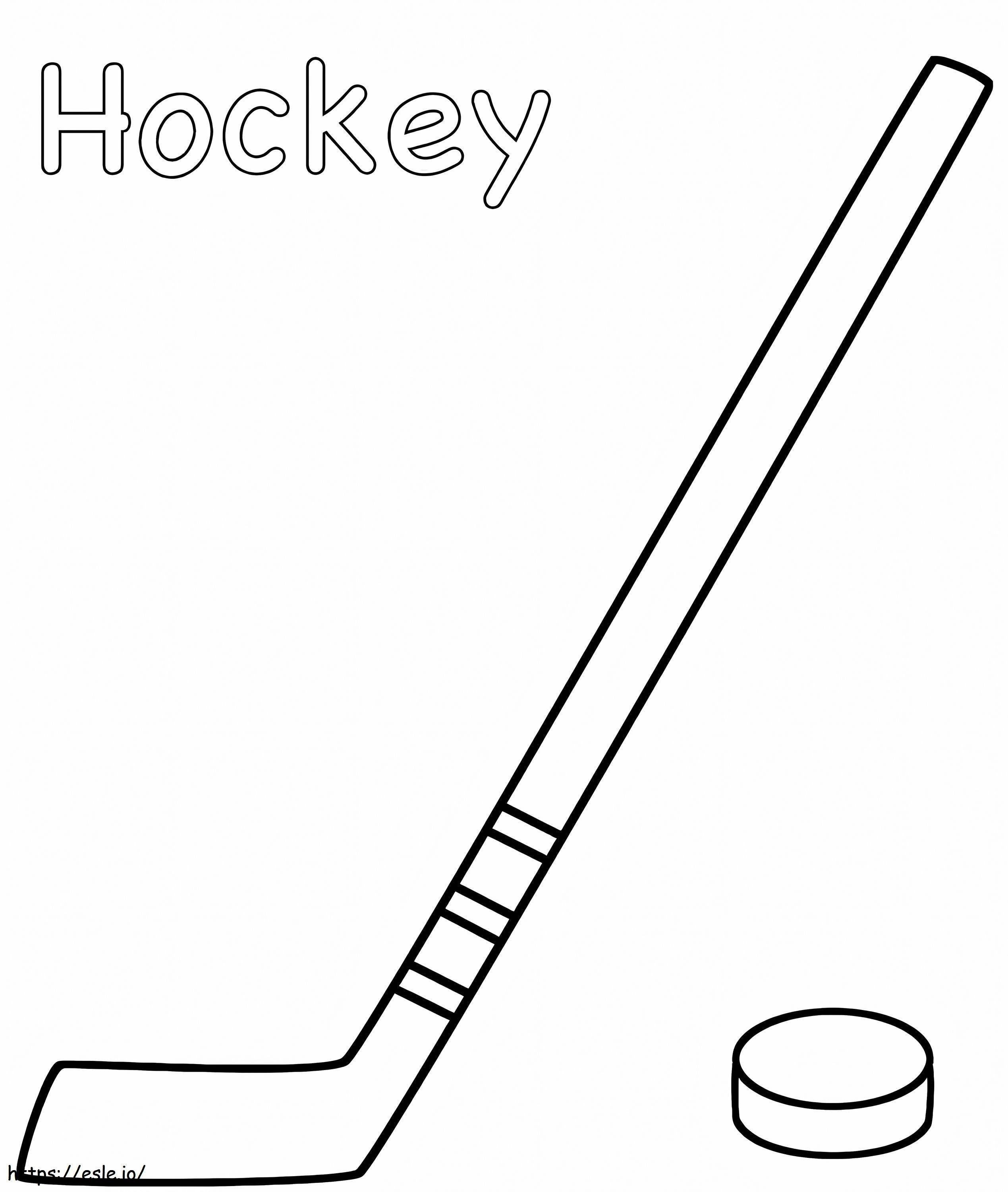 Hockey Stick With Puck coloring page