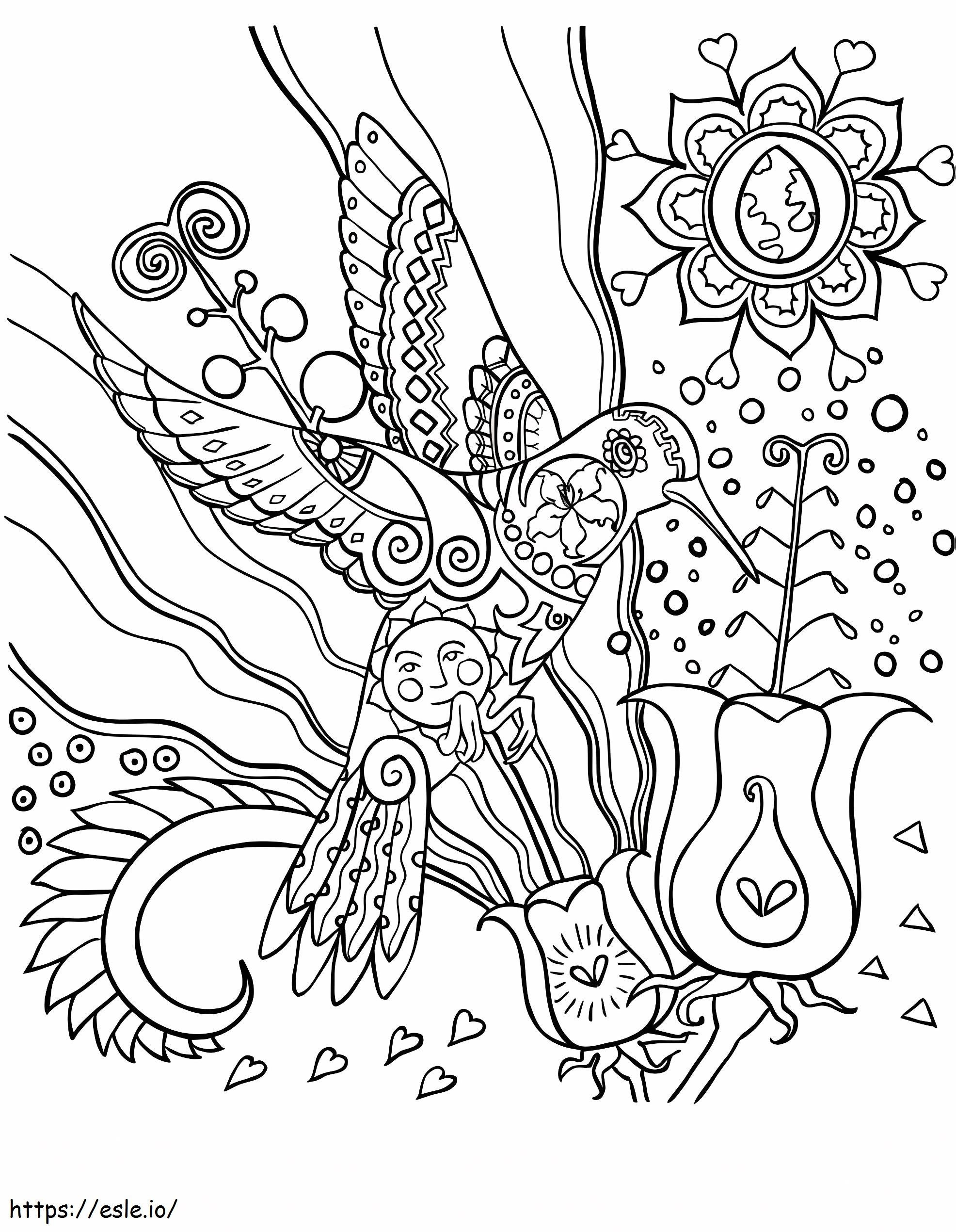 Printable Hummingbird coloring page