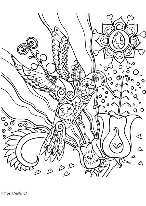 Printable Hummingbird coloring page