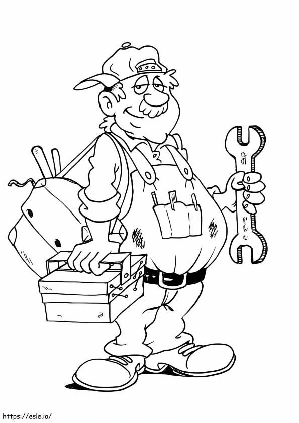 Funny Plumber coloring page