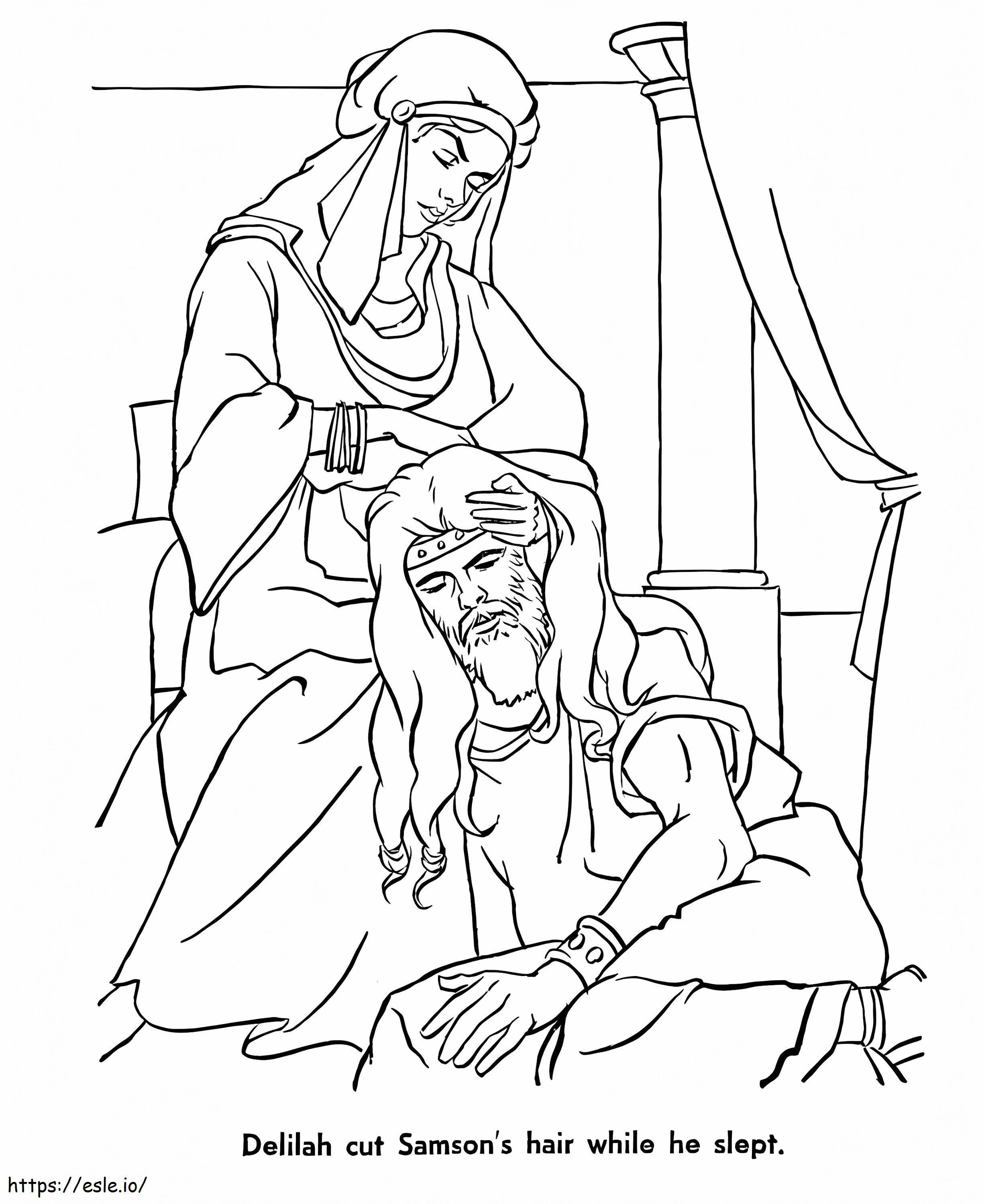 Bíblia de Sansão e Dalila para colorir