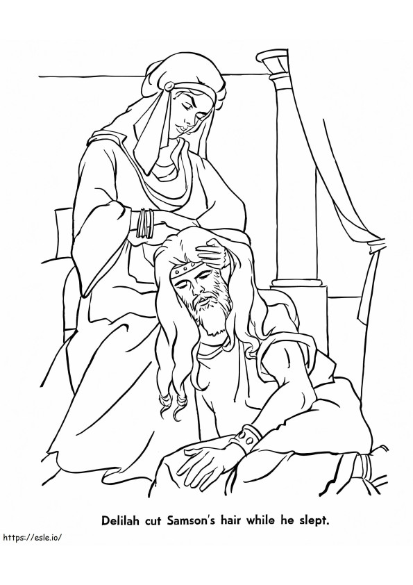 Biblia de Sansón y Dalila para colorear