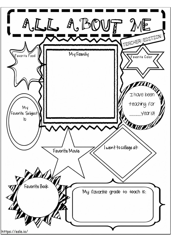 All About Me 10 coloring page