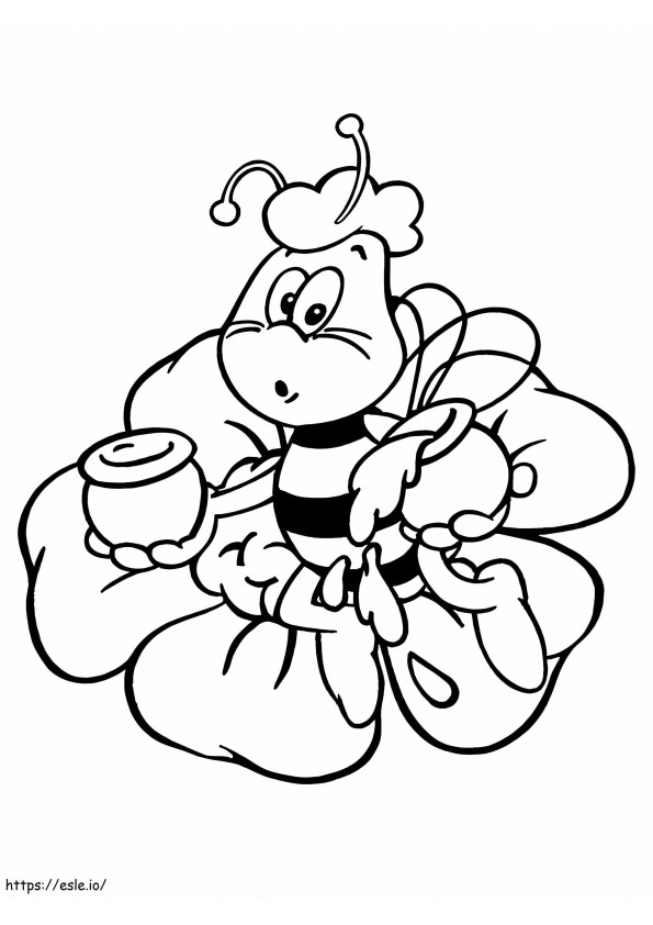 Maya The Bee Sitting On A Flower coloring page