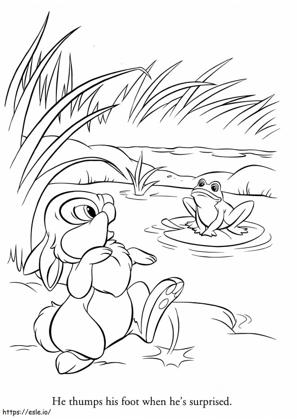 Thumper și o broască de colorat